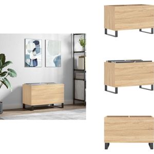 vidaXL Platenkast - Platenkasten - Platenspeler Kast - Elpee Opbergkast - Platenkast 74-5x38x48 cm bewerkt hout sonoma eikenkleurig