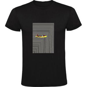 Optische illusie Heren T-shirt | boot | waterval | gezichtsbedrog | verbeelding