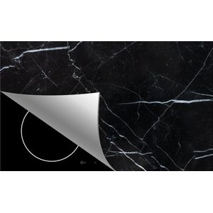 Inductie beschermer - Marmer Lijnen Zwart - 59x52 cm - Kookplaat beschermer - Kookplaataccessoire - Steen - Keuken decoratie - Inductie protector - Werkbladbeschermer - Inductiebeschermer