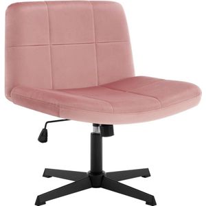 Rootz Bureaustoel met brede zitting - Ergonomische bureaustoel - Verstelbare draaistoel - Comfortabel, stijlvol, multifunctioneel - Roze fluweel - 64 cm x 49,5 cm x 41-53 cm