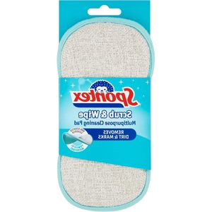 Multifunctionele Reinigingspad Blauw Grijs - Scrub & Wipe Sponzen schoonmaak