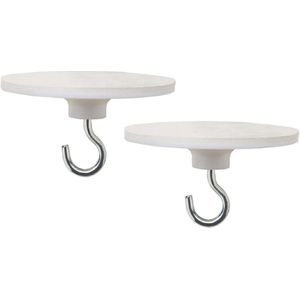 Zelfklevende plafondhaak - 2x - metaal - 3,9 cm - ophang haak - plafondhaken