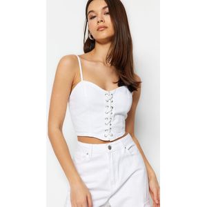 Trendyol TWOSS23BS00010 Volwassenen Vrouwen Bustier - Wit - XS