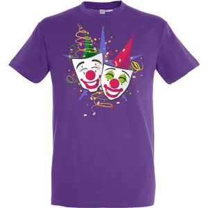 T-shirt Carnaval Masker | Carnaval | Carnavalskleding Dames Heren | Paars | maat XL