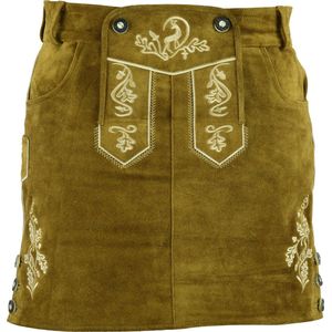 Lederhosen vrouw - Oktoberfest dames - Trachten Mode - Oktoberfest Kleding - Dames Rok - Antiek koeienleer - Maat 34