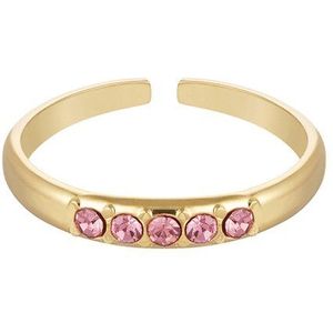 Ring met steentjes - roze & goud Stainless Steel