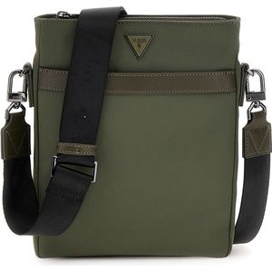 Guess Roma Xbody Flat Front Zipper Heren Crossbody - Grijs/Groen - One Size