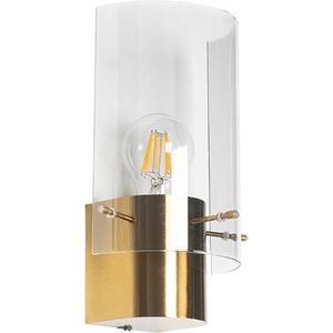 QAZQA vidra - Moderne Wandlamp voor binnen - 1 lichts - D 130 mm - Goud/messing - Woonkamer | Slaapkamer | Keuken