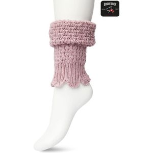 Bonnie Doon Honeycomb Boot Top Dames Licht Roze - Korte Beenwarmer - Honinggraatmotief - Heerlijk warm - Boven de Laarzen/Wandelschoenen/Sneakers - Warme Enkels - Wol - Grof Gebreid - Lichtroze - Baby Roze - Light Pink - Mesa Rose - BN351789.22