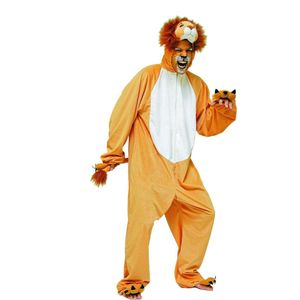 Wilbers & Wilbers - Leeuw & Tijger & Luipaard & Panter Kostuum - Gevaarlijke Pluche Leeuw - Man - Bruin - Maat 50 - Carnavalskleding - Verkleedkleding