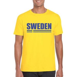Geel Zweden supporter t-shirt voor heren XL