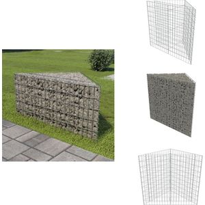 vidaXL Schanskorf Plantenbak - Schanskorf Plantenbakken - Gabion Kooi - Gabion Kooien - Gabion plantenbak verhoogd 75x75x50 cm gegalvaniseerd staal