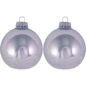 16x Kristal blauwe glazen kerstballen glans 7 cm kerstboomversiering - glans - Kerstversiering/kerstdecoratie blauw