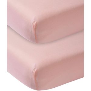 Meyco Baby Uni hoeslaken wieg - 2-pack - old pink - 40x80/90cm