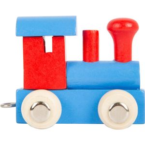 Small Foot - Houten Lettertrein Locomotief Rood/Blauw