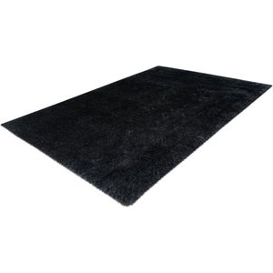 Lalee Glamour - vloerkleed - Velours - Velvet - Recycled karpet fraai tapis - effen tapijt maat 160x230 Antraciet grafiet grijs