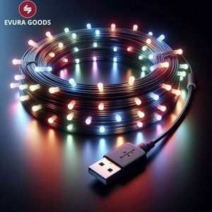 Evura Goods - LED Slinger 15 Meter - RGB - Verlichting - USB Aansluiting - LED strip - Led verlichting - slinger - slinger verlichting
