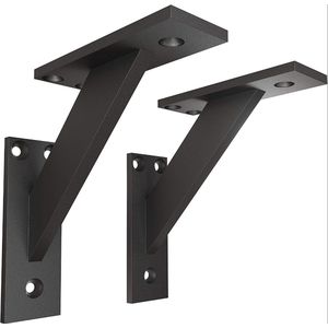 Plankdraggers - Hoekkussen - Muurbeugel voor plank – aluminium – (zwart)