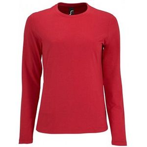 SOLS Dames/dames Keizerlijk T-Shirt met lange mouwen (Rood)