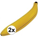 2x Opblaasbare banaan/bananen 80 cm