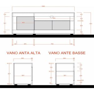 Benvenuto Design Urbino TV-meubel Beton / Oxid