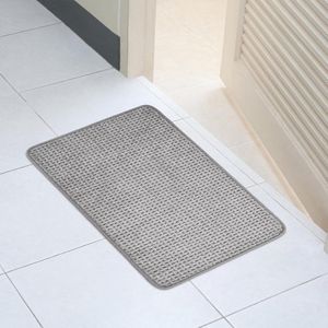 Badmat microvezel super absorberend pluizig en antislip met rubberen achterkant (grijs 40 x 60 cm)