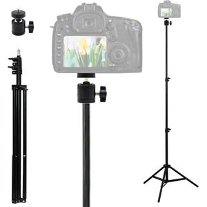 TronicXL 210cm statief + 360° kogelkopadapter I Tripod voor camera licht actioncam webcam statief mount inch 1/4"" hoog 2.1m studio aluminium