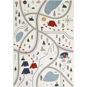 Nattiot - Little Camper Vloerkleed/Tapijt Voor Kinderkamer - Afmetingen 123 x 180 cm