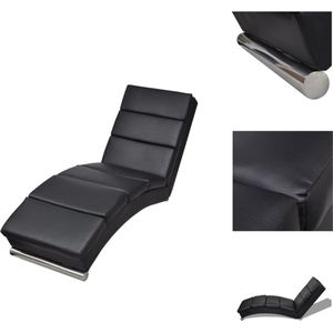 vidaXL Chaise Longue - Chaise Longues - Ligstoel - Ligstoelen - Chaise longue kunstleer zwart