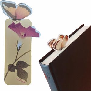 Boekenlegger Vlinder & Bloem – Bladwijzer - Bookmark – Kaartje – Iris - Kleine Cadeautjes