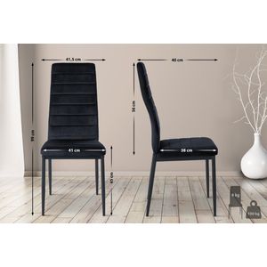 In And OutdoorMatch Eetkamerstoelen Lynsay - Set van 6 - Fluweel - Hoge kwaliteit bekleding - Luxe eetkamerstoelen - Stijlvolle uitstraling