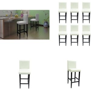 vidaXL Barkrukken 6 st kunstleer wit - Barkruk - Barkrukken - Aanrecht Stoelen - Keukenstoelen