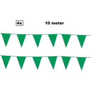 4x vlaggenlijn groen 10 meter - Festival thema feest party verjaardag gala jubileum