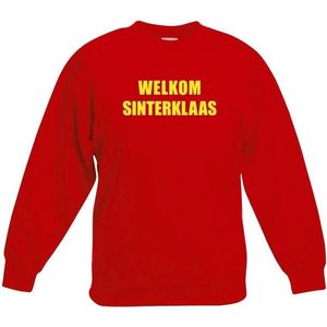 Rode Sinterklaas trui / sweater Welkom Sinterklaas voor kinderen 110/116