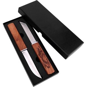 Dragon en Phoenix Dubbelbladige Messen - Roestvrijstalen Dubbele Messenset Samurai-Mes 2 in 1 - Flexibel Kookmes voor Barbecue Schillen Snijden