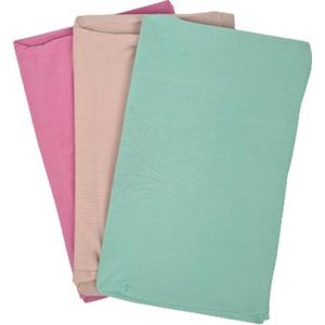 Rekbare Boekenkaften - Roze / Zalm / Groen - Textiel - 29 x 21 cm - Set van 3
