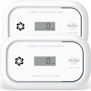 2-Pack ELRO FC5003 Koolmonoxidemelder | 10 jaar sensor | met display | 2 stuks