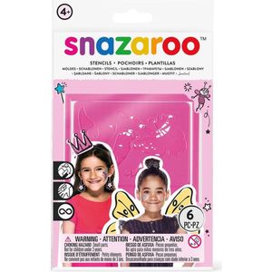 6 Snazaroo™ stencils voor meisjes - Schmink