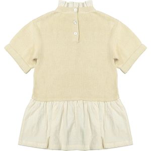 Baje Studio Dress Knitted Woven Sand Jurken Unisex - Kleedje - Rok - Jurk - Zand - Maat 74/80