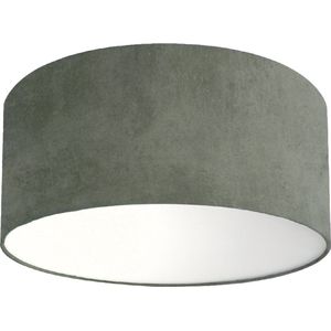 Plafondlamp velours donkergroen - Kinderkamerdecoratie- Lamp voor aan het plafond - Diameter 35cm x 15cm hoog | E27 fitting maximaal 40 watt | Excl. Lichtbron