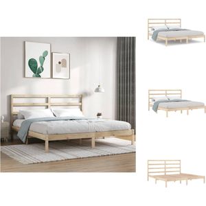 vidaXL Houten Bedframe - Moderne Slaapkamer - 200 x 200 cm - Hoogwaardig materiaal - Bed