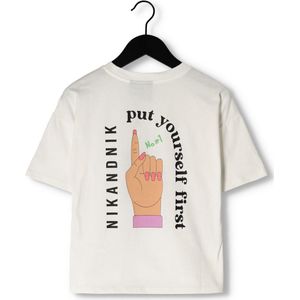 Nik & Nik Yourself First T-shirt Tops & T-shirts Meisjes - Shirt - Wit - Maat 128