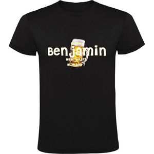Ik ben Benjamin, waar blijft mijn bier Heren T-shirt - cafe - kroeg - feest - festival - zuipen - drank - alcohol