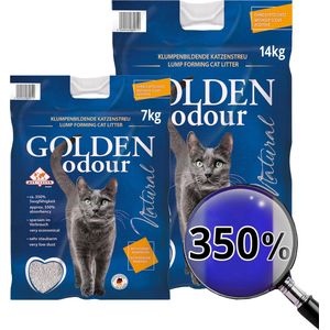 Golden Odour kattenbakvulling - perfecte klontvorming - geen kattenbakgeur in huis - zeer zuinig - 21kg bundel 14kg + 7kg