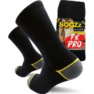 Work - Sogzz - Werksokken - 6 paar - Maat 47/50 - Anti transpirant - Versteviging rondom voet, hiel en tenen - Zwarte work sokken - Heren sokken - Dames sokken