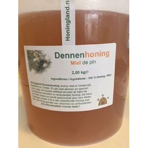 Honingland : Dennenhoning, Miel de pin, Pine Honey.  2,50 kg