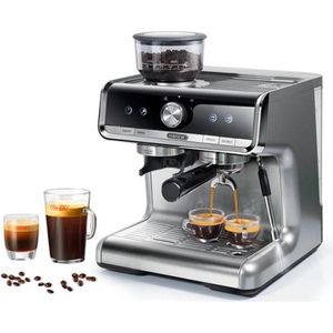 Momentum® - Automatische Espresso Koffiezetapparaat - Pistonmachine - Koffiemachine - Espressomachine - Melkopschuimer - 20 Bar - Heet Water en Stoom - RVS Premium Build