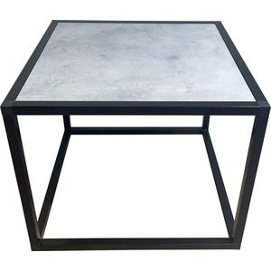 Bijzettafel Beton - Salontafel - Blok - Tafel - Steel-Line - Industrieel - Handgemaakt - Nederlands product - Beton met Staal look - 50x50x40cm