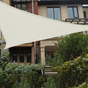 Retadou - Zonnezeil, waterdicht, driehoekig, 3 x 3 x 3 m, zonwering, waterafstotend, premium PES polyester met uv-bescherming, voor balkon, tuin, terras, crème