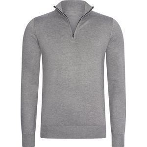 Mario Russo - Heren Sweaters Half Zip Trui Grijs - Grijs - Maat M